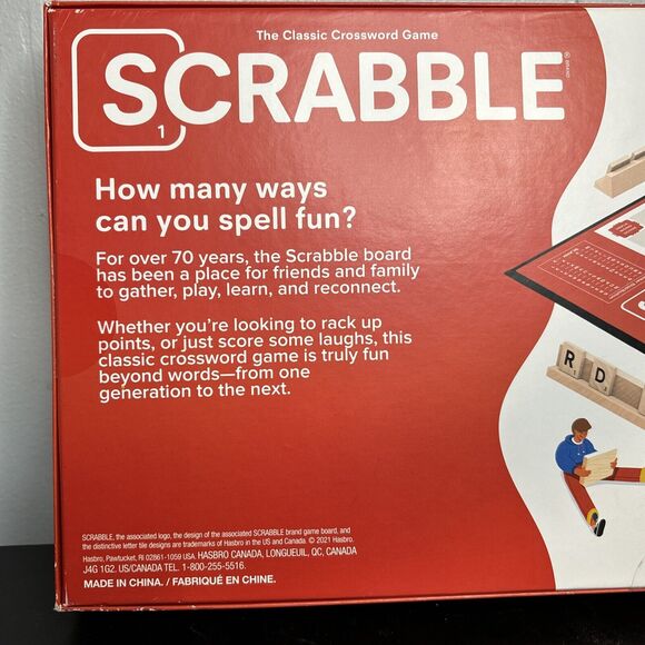 Scrabble Board Game, Classic Word Game For Kids Ages 8 and Up, Fun Family Game - Picture 3 of 8